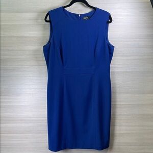 Tahari ASL Royal  Blue Classic Professional Classy Sheath Midi Dress | Size 14